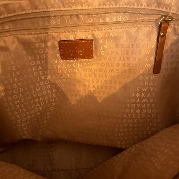 Kate Spade New York Oak Island Stripe Magazine Tote Pink Tan - Picture 9 of 11